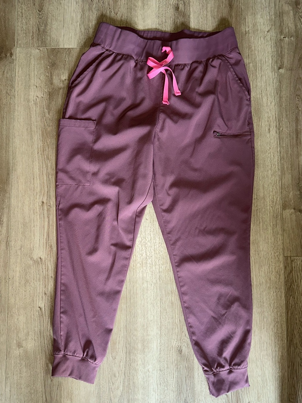 Women's Mauve Jogger Track Pants with Pink Drawstring